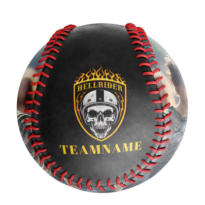 Custom Black Hellrider Skull Photo Baseballs