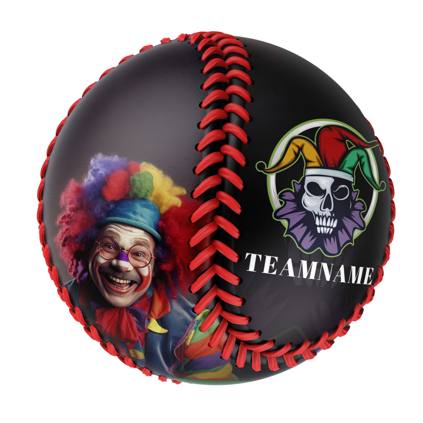 Custom White Clown Skull Photo Baseballs