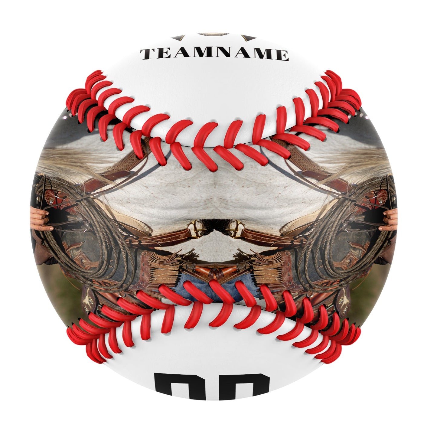 Custom White Cowboy Skull Photo Baseballs