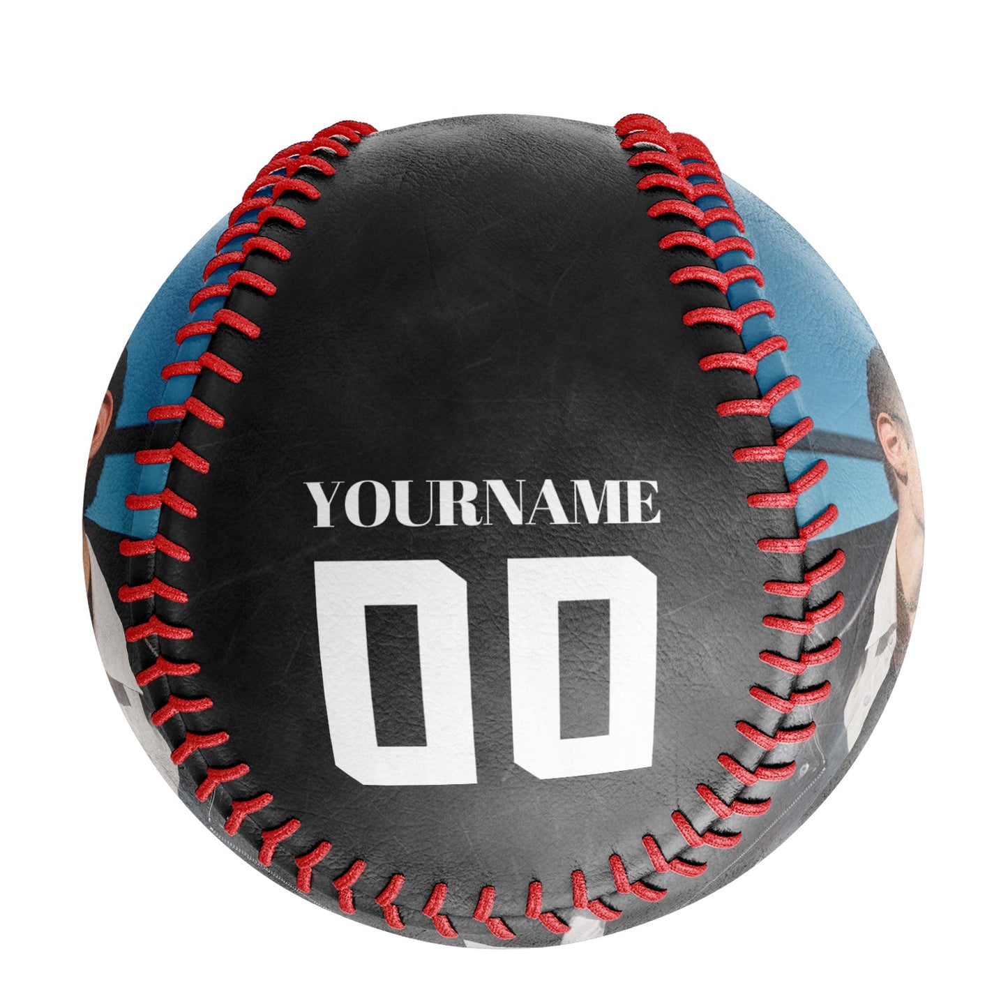 Custom Black Bone Skull Photo Baseballs