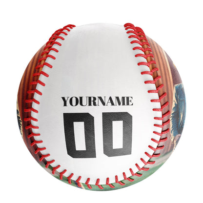 Custom White Cowboy Skull Photo Baseballs