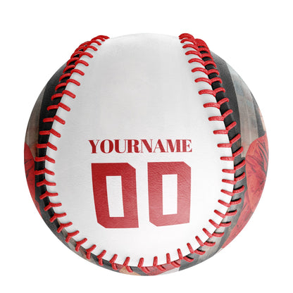 Custom White Lumberjack Skull Photo Baseballs