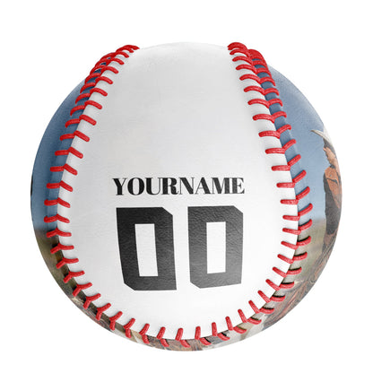 Custom White Cowboy Skull Photo Baseballs