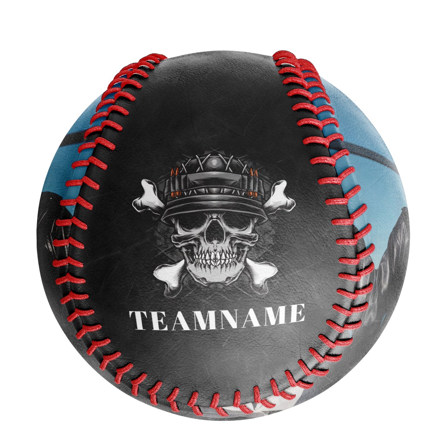 Custom Black Bone Skull Photo Baseballs