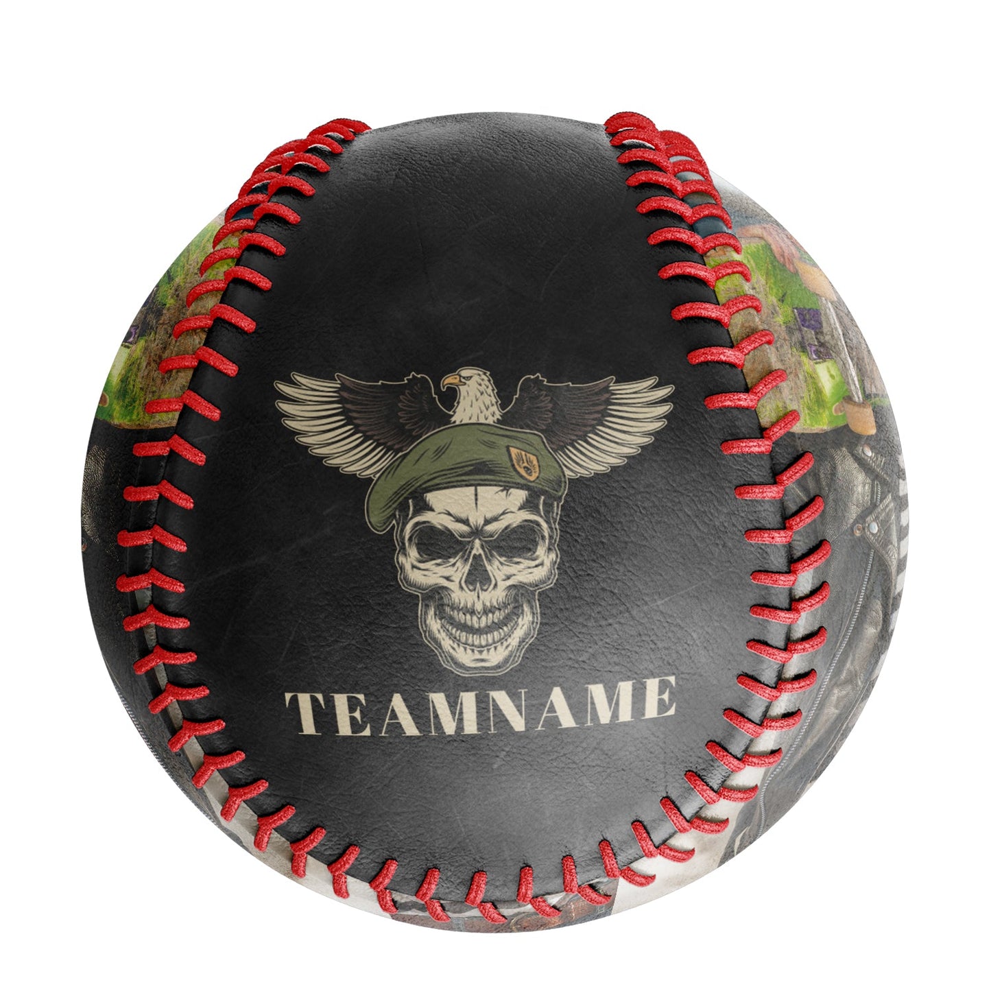 Custom Black Eagle Skull Photo Baseballs