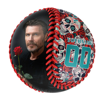 Custom Rose Skull Photo Baseballs