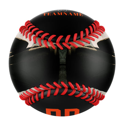 Custom Black Mechanical Wings Skull Photo Baseballs