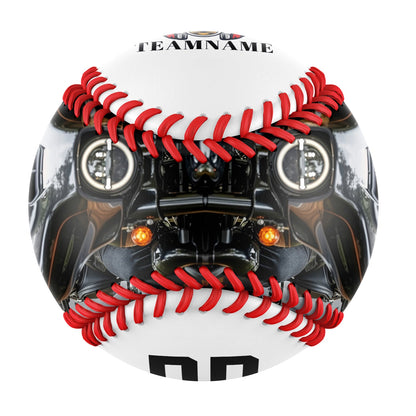 Custom White Motorcycle Skull Photo Baseballs