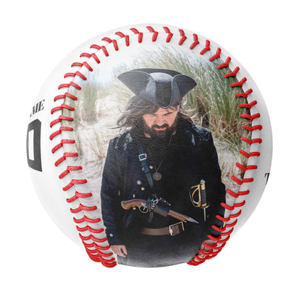 Custom White Pirate Skull Photo Baseballs