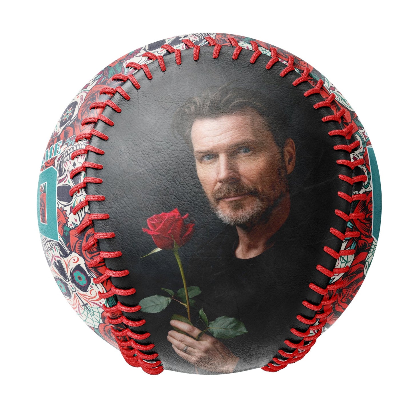 Custom Rose Skull Photo Baseballs