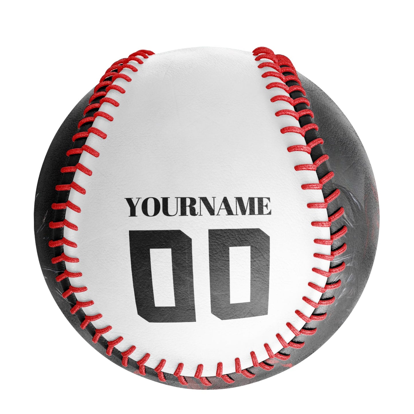 Custom White Half Face Devil Skull Photo Baseballs