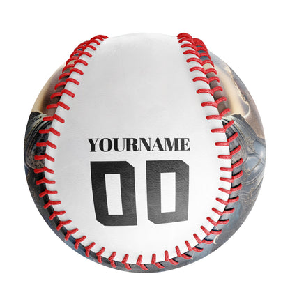 Custom White Pirate Skull Photo Baseballs