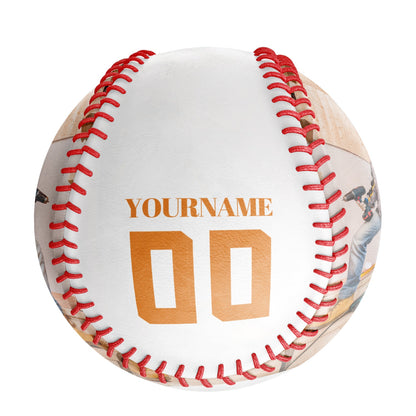 Custom White Worker Skull Photo Baseballs