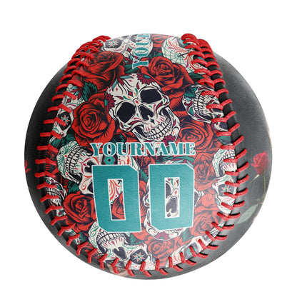 Custom Rose Skull Photo Baseballs