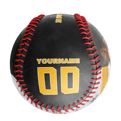 Custom Black Ready Set Learn Starting School 4th Grade Photo Baseballs