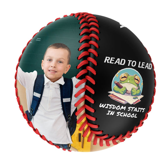 Custom Black Read to Lead: Wisdom Starts in School Photo Baseballs