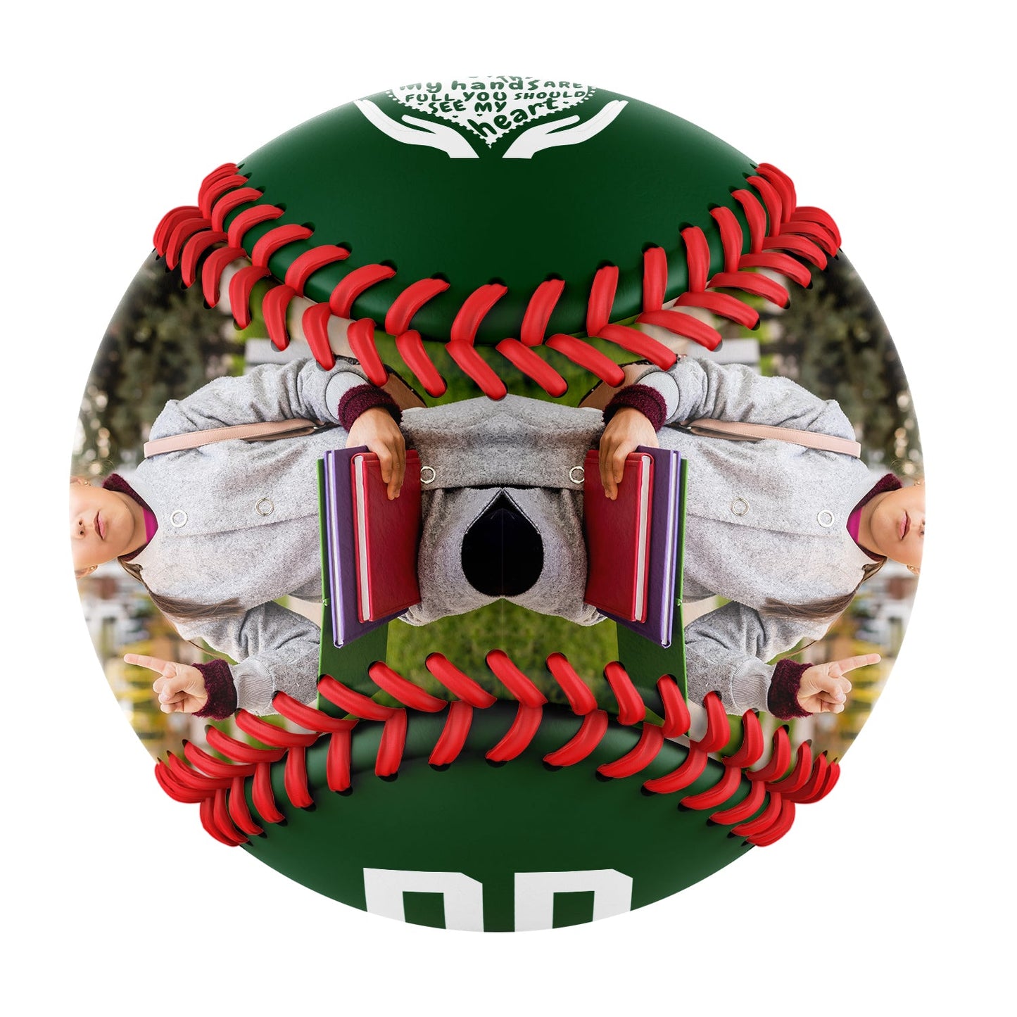 Custom Kelly Green Early Head Start Teacher Photo Baseballs