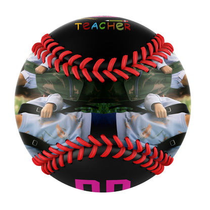 Custom Black First Day Of Pre-K Pray For My Teacher Photo Baseballs