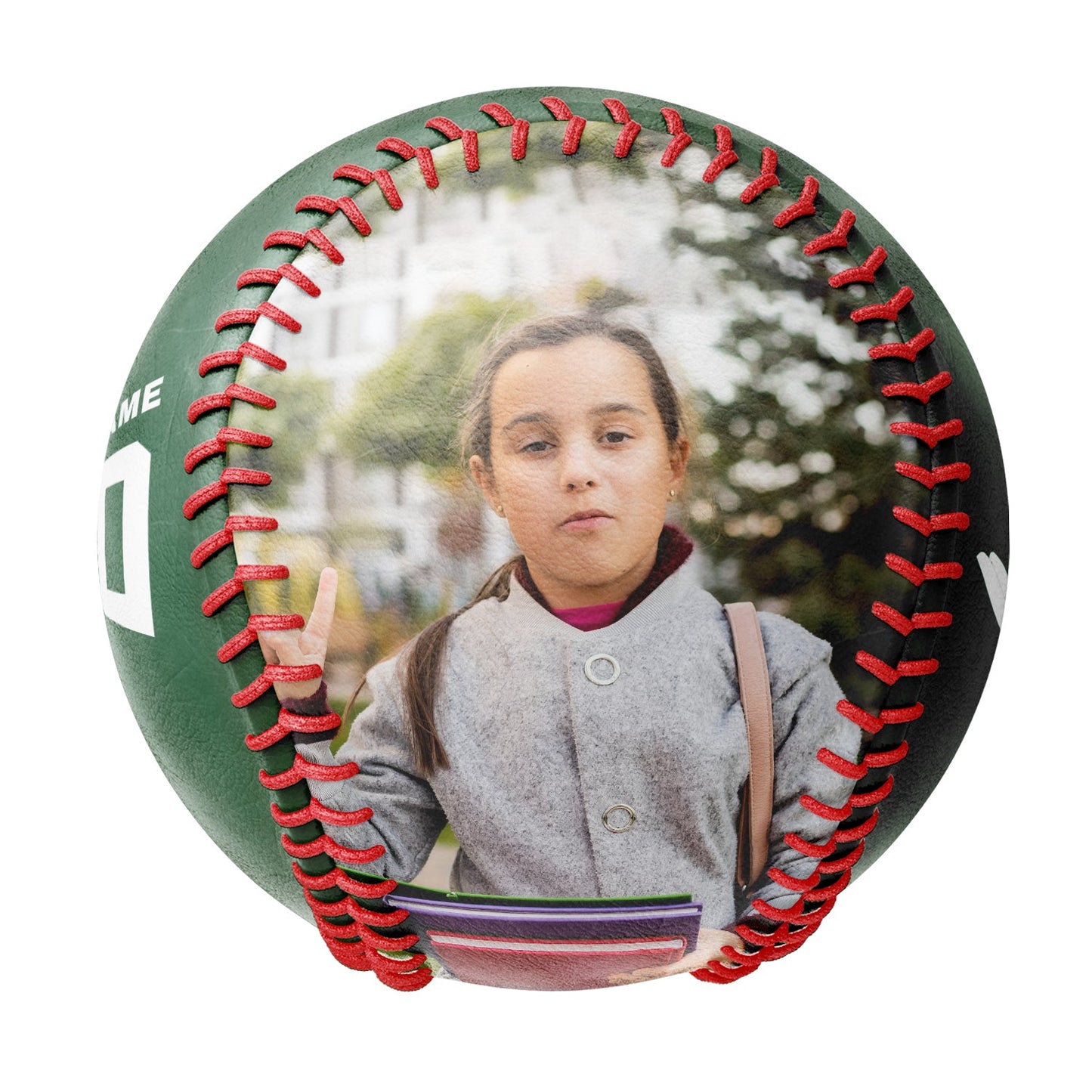 Custom Kelly Green Early Head Start Teacher Photo Baseballs