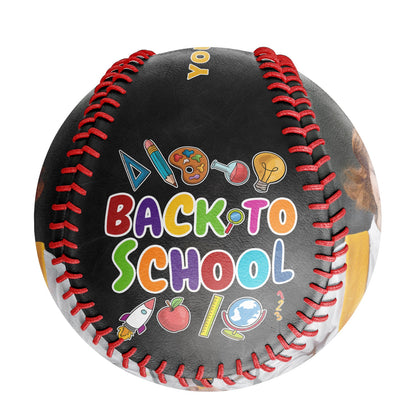 Custom Black Back To School Photo Baseballs