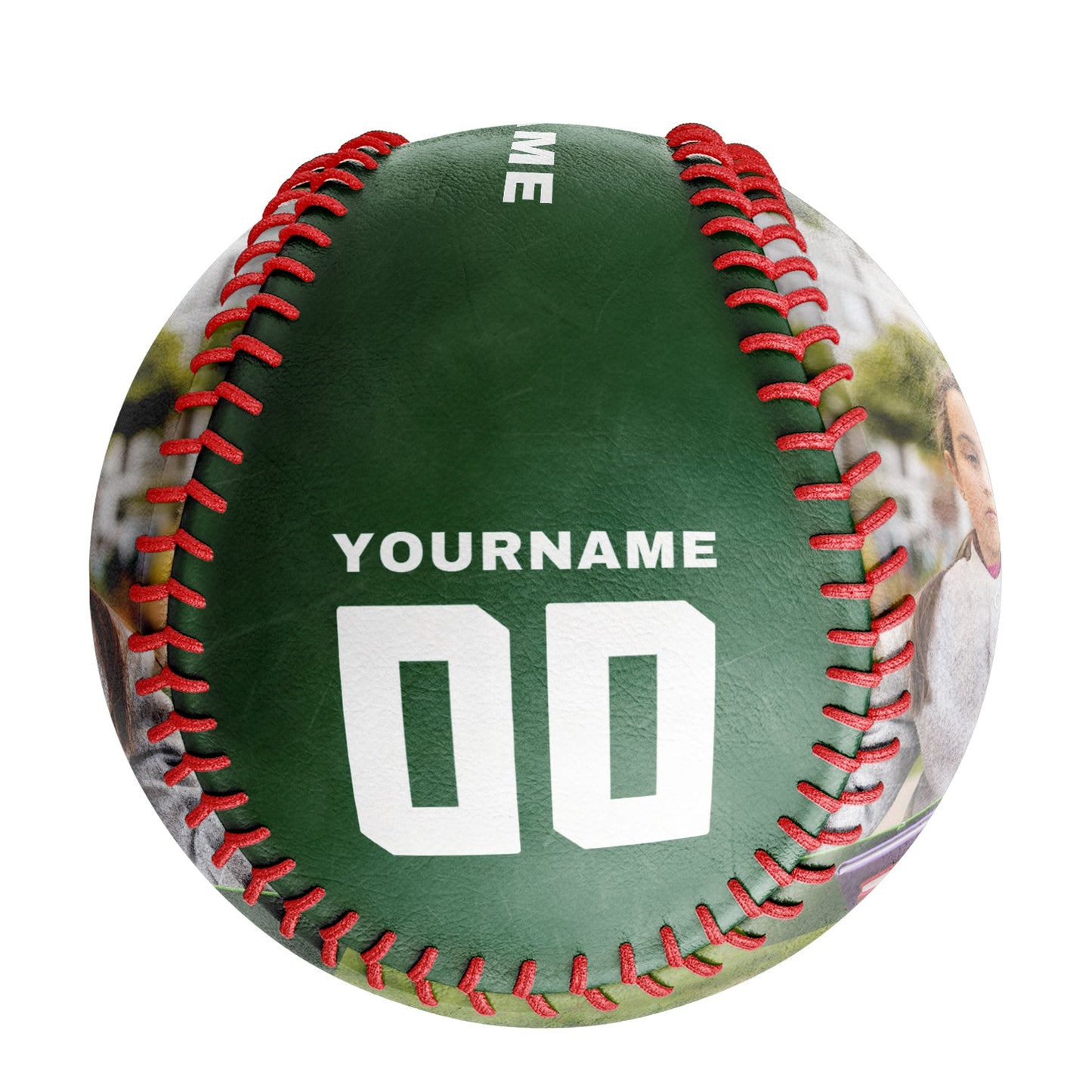 Custom Kelly Green Early Head Start Teacher Photo Baseballs