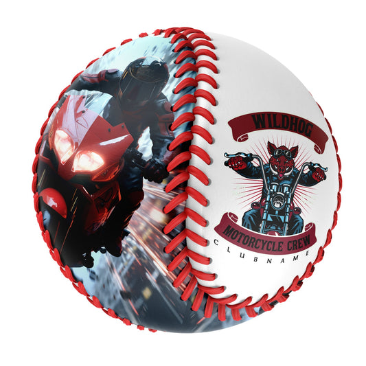 Custom White Wildhog Motorcycle Club Photo Baseballs