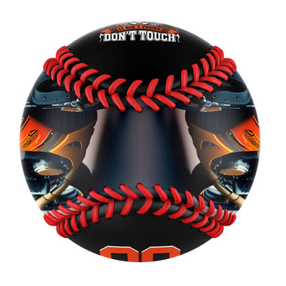 Custom Black Don't Touch Skull Motorcycle Club Photo Baseballs