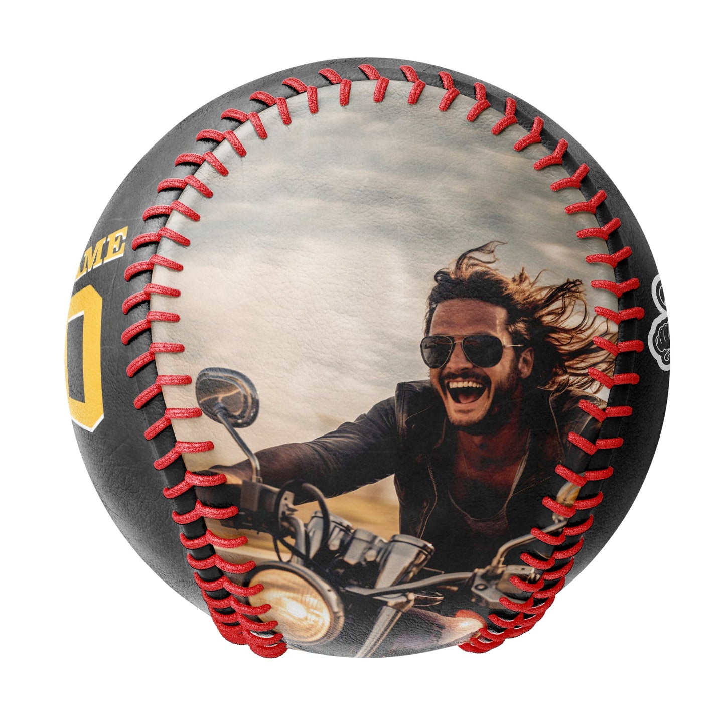 Custom Black Skull Motorcycle Club Photo Baseballs