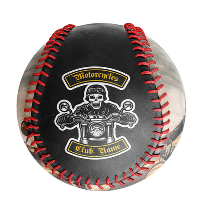 Custom Black Skull Motorcycle Club Photo Baseballs