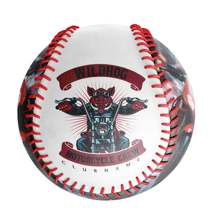 Custom White Wildhog Motorcycle Club Photo Baseballs