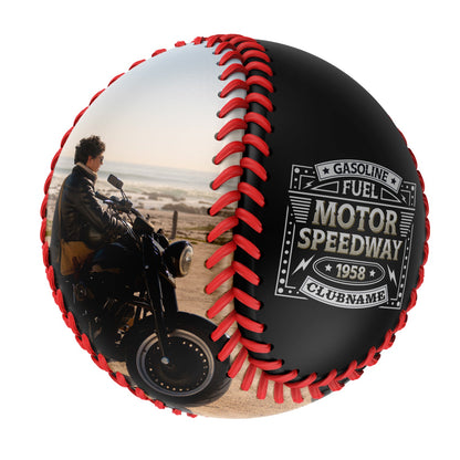 Custom Black Speedway Motorcycle Club Photo Baseballs