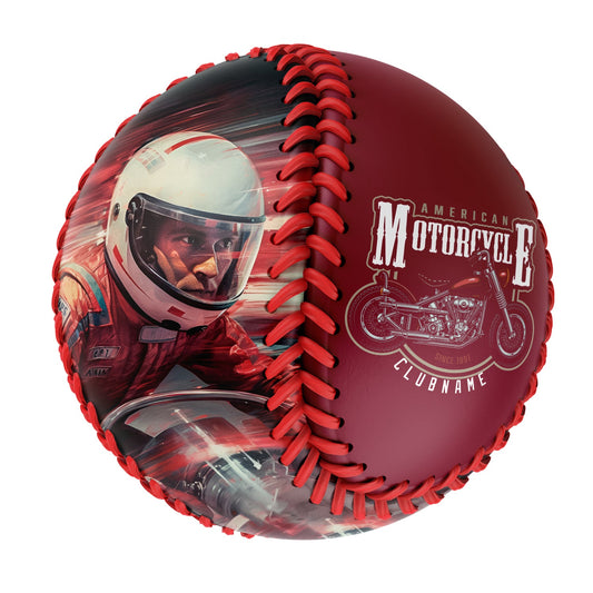 Custom Red American Motorcycle Club Photo Baseballs