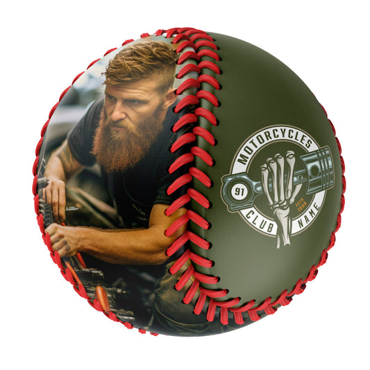 Custom Olive Motorcycle Club Photo Baseballs