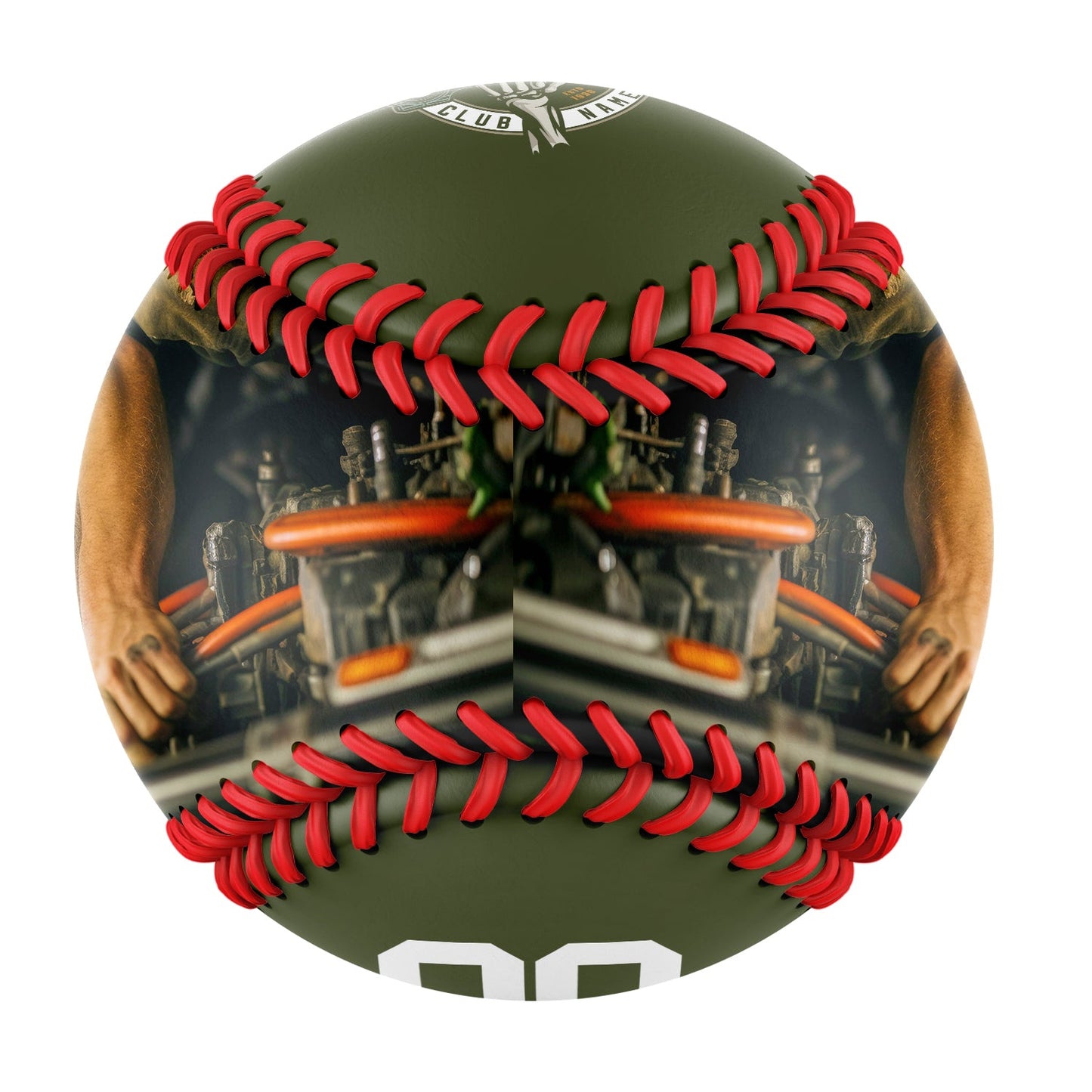 Custom Olive Motorcycle Club Photo Baseballs