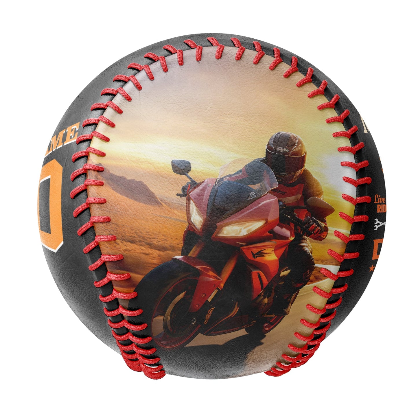 Custom Black Skull California Motorcycle Club Photo Baseballs