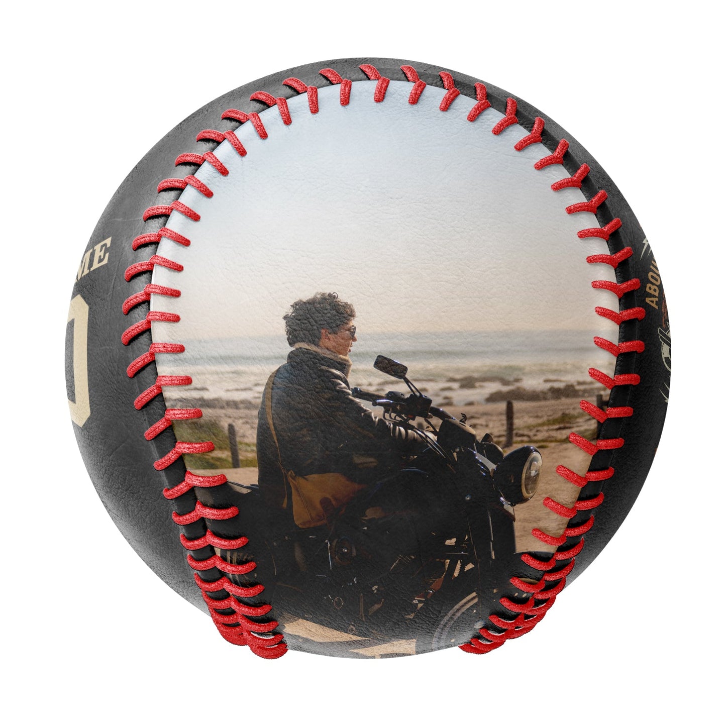 Custom Black Ride in the Rain Motorcycle Photo Baseballs