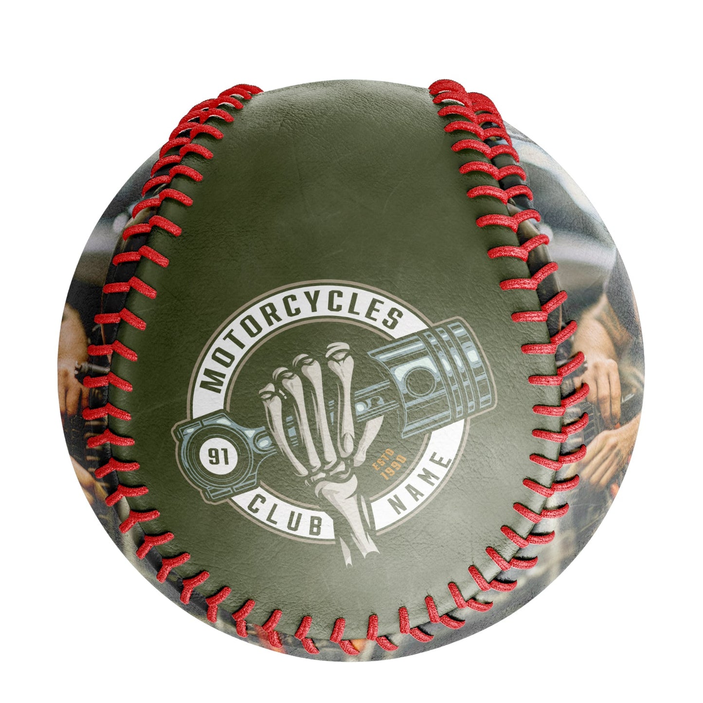 Custom Olive Motorcycle Club Photo Baseballs