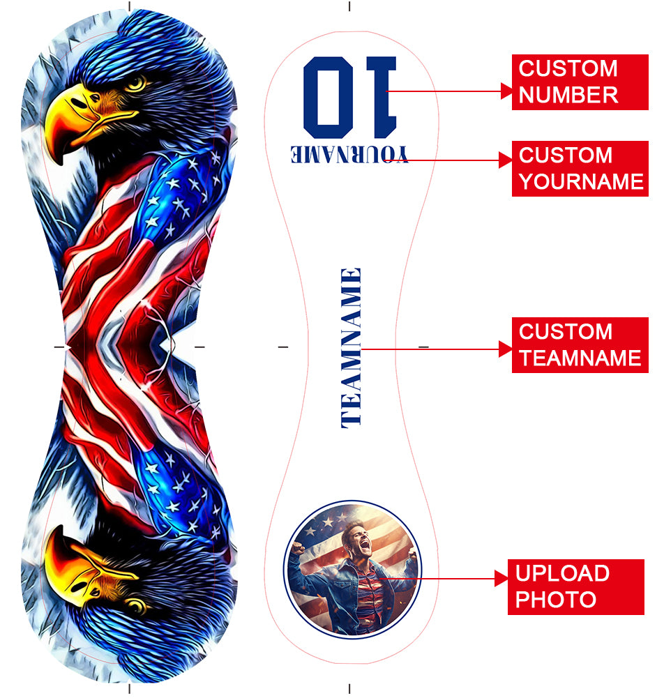 Custom White American Flag Eagle Photo Baseballs