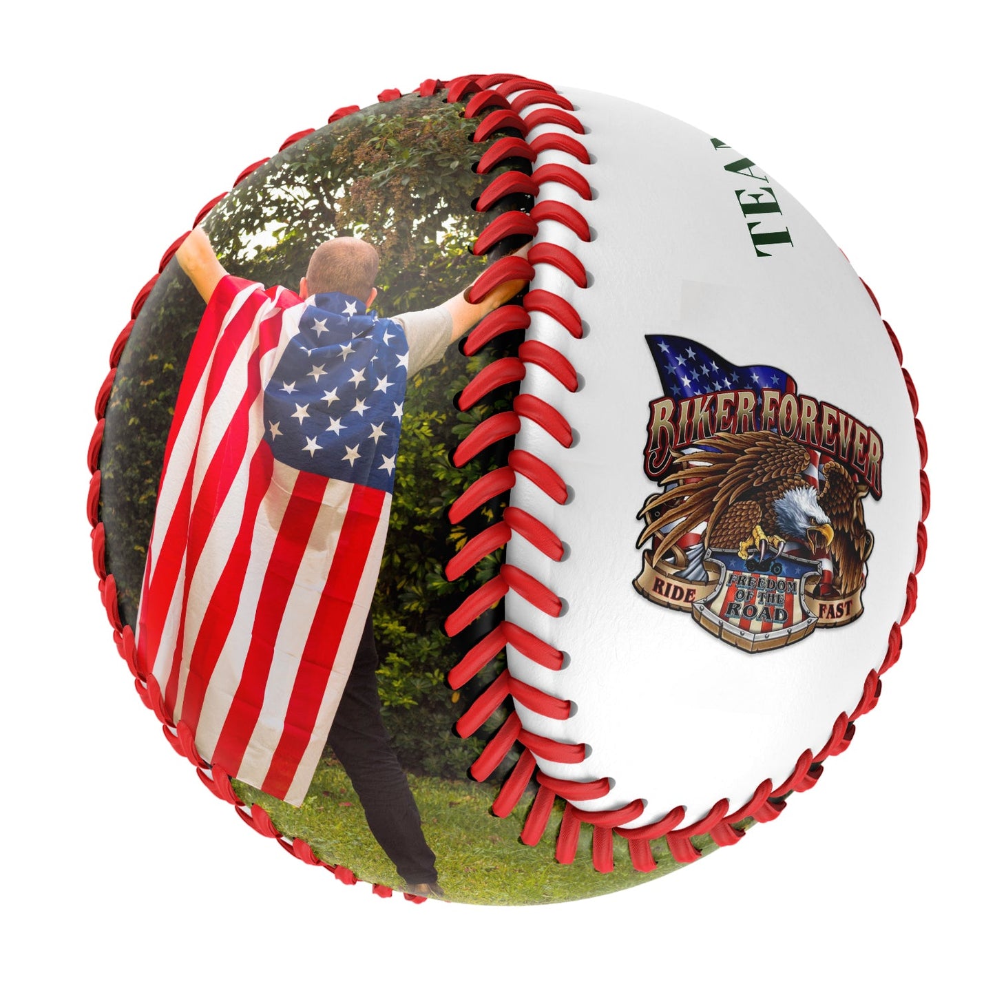 Custom White Eagle Biker Photo Baseballs