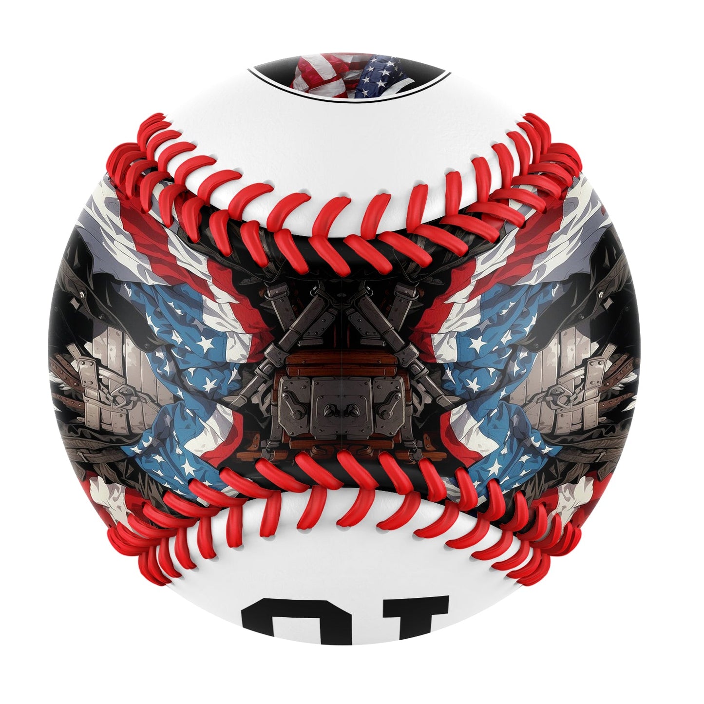 Custom White American Flag Eagle Photo Baseballs