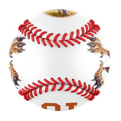 Custom White American Flag Eagle Photo Baseballs