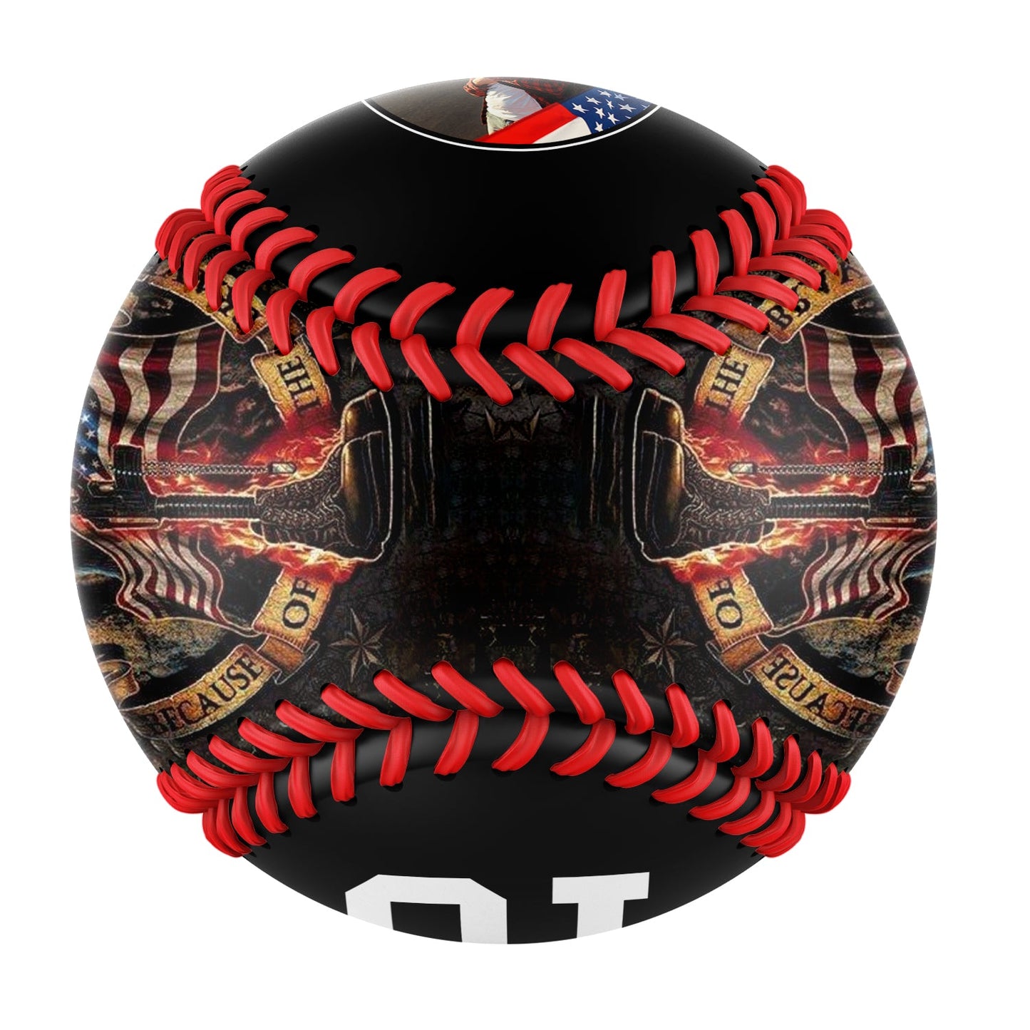 Custom Black American Flag Eagle Veterans Photo Baseballs