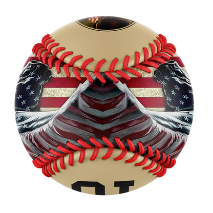 Custom Old Gold American Flag Horse Photo Baseballs