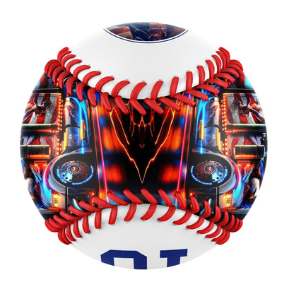 Custom White American Flag Eagle Truck Photo Baseballs