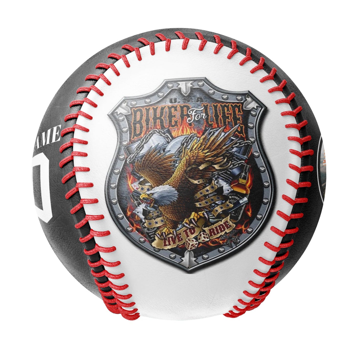 Custom Black Eagle Biker Photo Baseballs