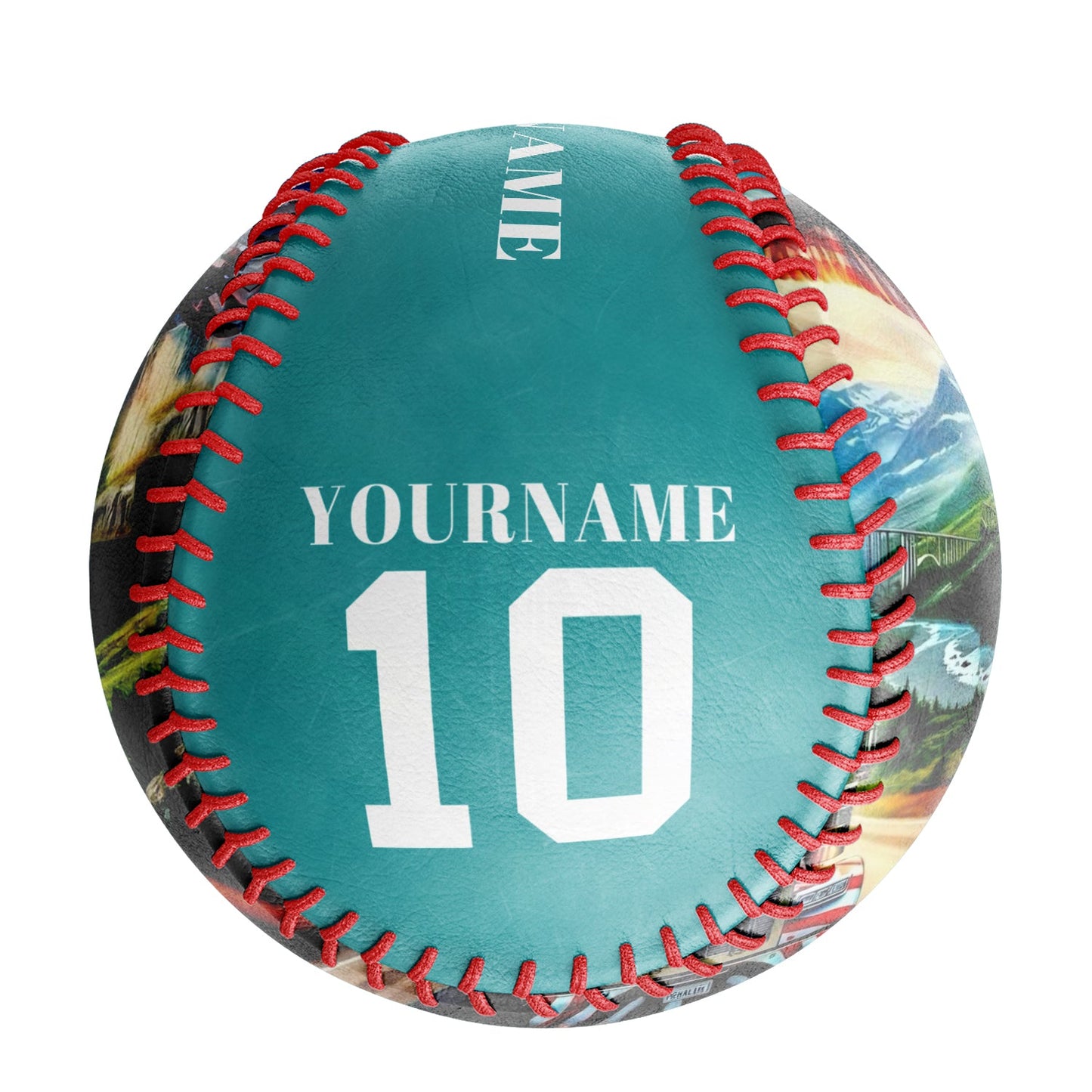 Custom Teal American Flag Eagle Truck Photo Baseballs