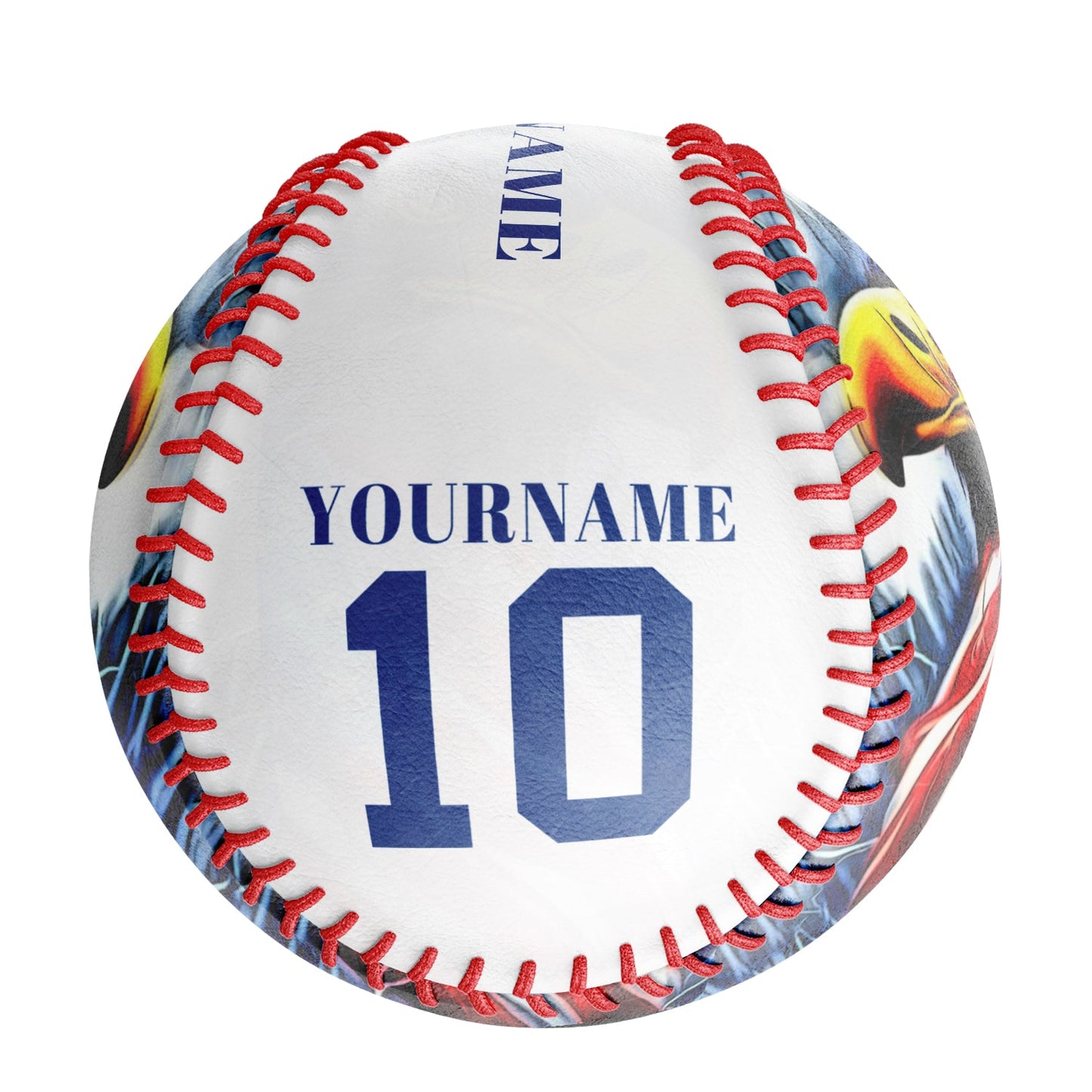 Custom White American Flag Eagle Photo Baseballs