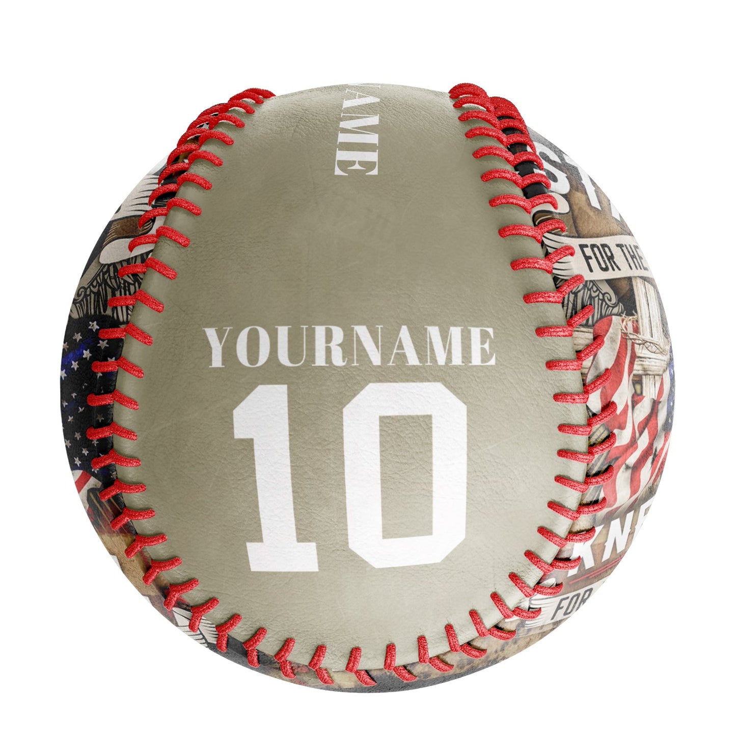 Custom Wheat American Flag Wings Cross Photo Baseballs