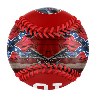 Custom Red American Flag Eagle Photo Baseballs