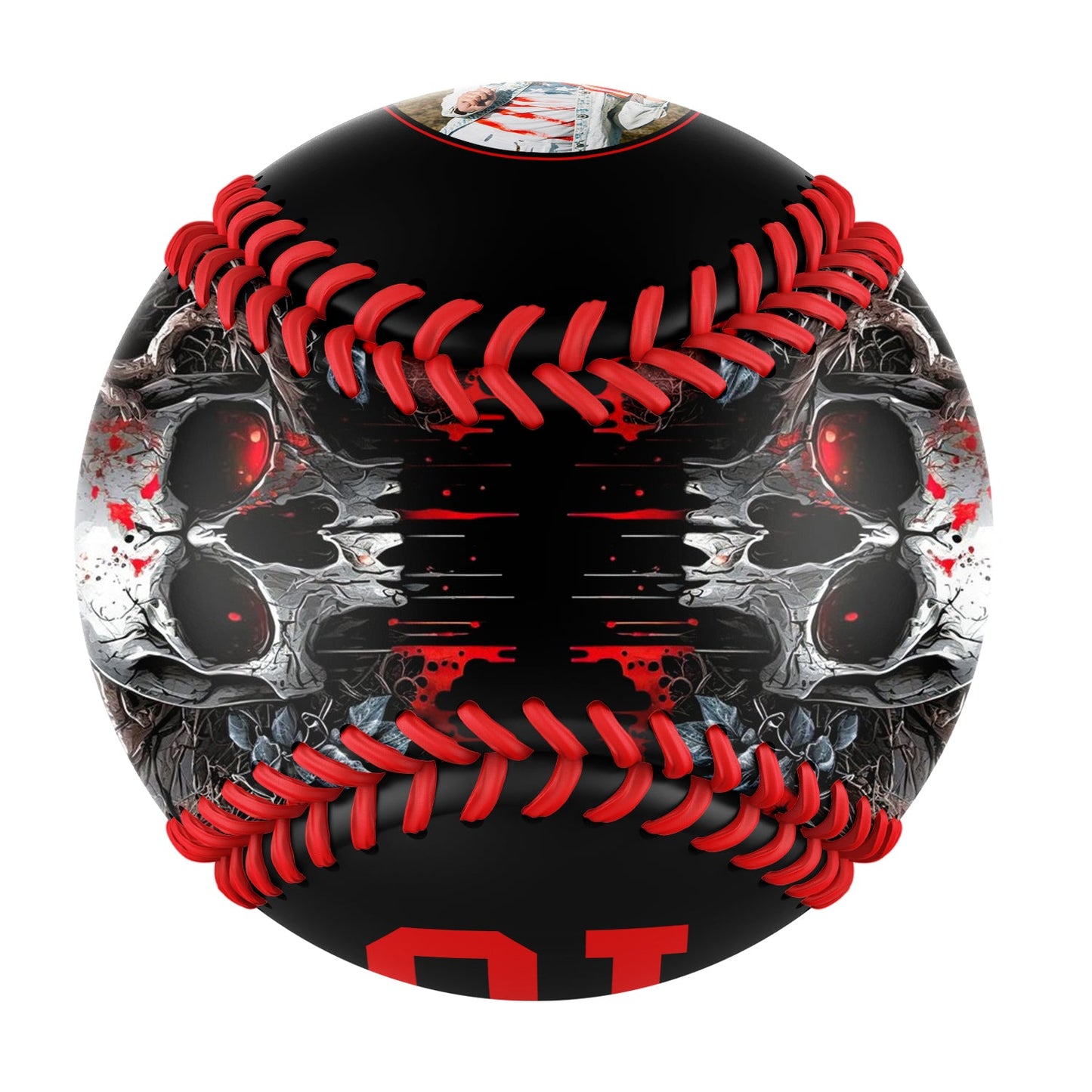 Custom Black Eagle Skull Halloween Photo Baseballs